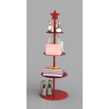 Imagine DISPLAY ROTUND POM CRACIUN 3NIV 142X49X49 ROSU