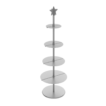 Imagine DISPLAY ROTUND POM CRACIUN 4NIV 177X54X54 ARGINTIU
