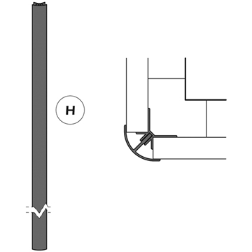 Imagine PROFIL ALUMINIU H229CM COLT EXTERIOR THIN LINE