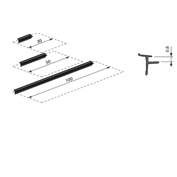 Imagine PROFIL ALUMINIU L94 H0,8 PT POLITA STICLA L100