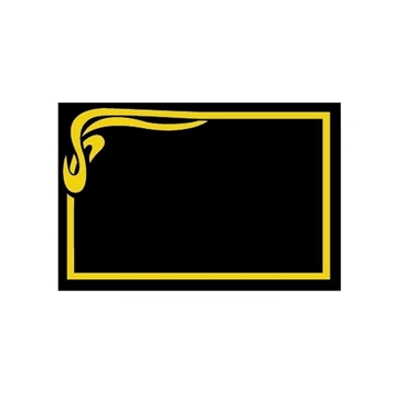 Imagine ETICHETA PVC PT PRET/MESAJE NEGRU  CHENAR AURIU 6X4CM (50BUC)