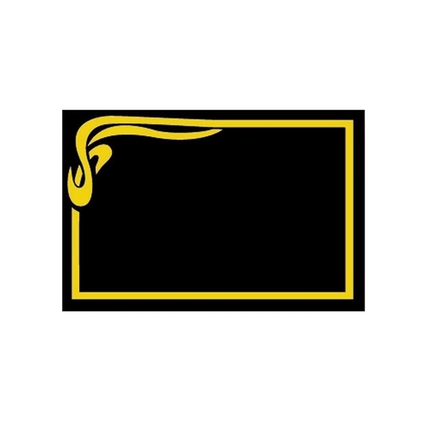 Imagine ETICHETA PVC PT PRET/MESAJE NEGRU  CHENAR AURIU 6X4CM (50BUC)