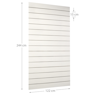 Imagine PANOU SLAT ALB L122XH244CM 18MM CU 15 PROFI ALUM.