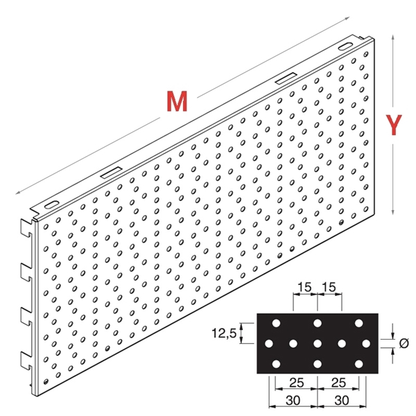 Imagine PANOU PERFORAT PENTRU SCULE 100X40