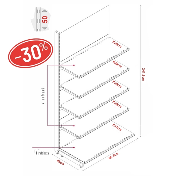 Imagine MODUL 241X66.5X20 BAZA37+4RAFT20
