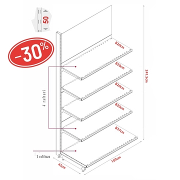 Imagine MODUL SPATE PERFORAT 241X100X20 BAZA37+4RAFT20