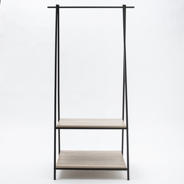Imagine STAND METAL NEGRU/2 POLITE LEMN 78X44XH150CM