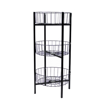 Imagine COS ROTUND DEMONTABIL PE 3 NIV NEGRU H1100MM DIAM 500MM