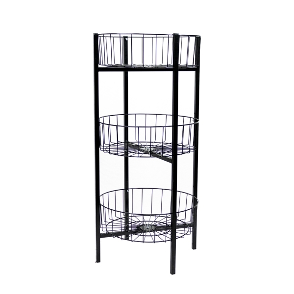 Imagine COS ROTUND DEMONTABIL PE 3 NIV NEGRU H1100MM DIAM 500MM